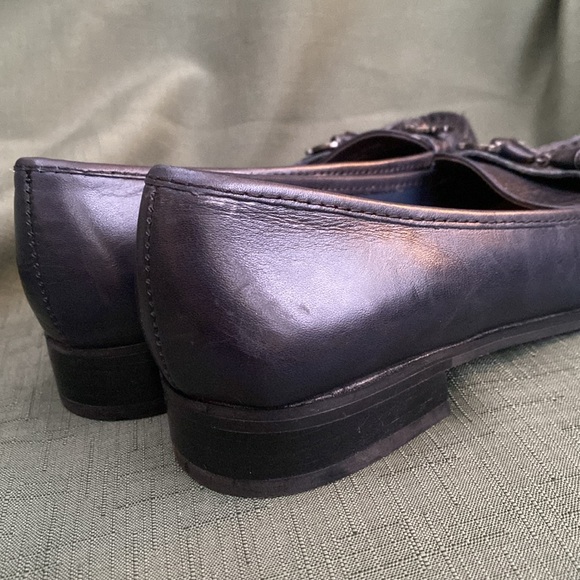 Etienne Aigner Elsie Sz 7 Navy Dark Blue Snaffle Bit Loafer Flat Slip On - Picture 10 of 12